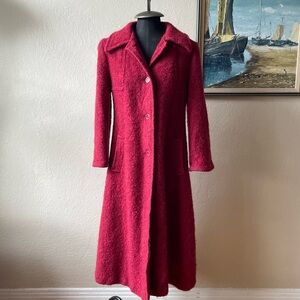 Vintage 1950s long wool and mohair blend coat size small